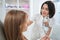 Woman on a consultation in a cosmetology clinic