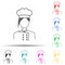 woman cook multi color style icon. Simple glyph, flat vector of proffecions icons for ui and ux, website or mobile application