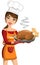 Woman Cook Thanksgiving Roast Turkey