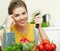 Woman cooking healthy food