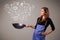 Woman cooking vegetables