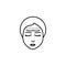 Woman, correction forehead icon. Element of anti aging outline icon for mobile concept and web apps. Thin line Woman, correction