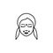 Woman, correction  wrinkle icon. Element of anti aging outline icon for mobile concept and web apps. Thin line Woman, correction
