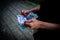 Woman counting money, counting LEI close up