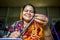 A woman crafts maker is making a showpiece home from the fibers of a banana tree at Madhupur, Tangail, Bangladesh