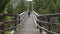 Woman Crosses Suspension Bridge