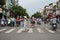 Woman Crossing Street In Vietnam