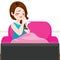 Woman Crying Couch TV