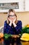 Woman culinary blogger in the kitchen