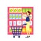 Woman customer carrying trolley cart choosing food big grocery shop supermarket interior girl buyer super market