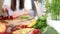 Woman cutting beetroot with knife