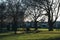 Woman cycling in Haggerston Park in Hackney, East London, UK