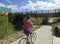 A Woman Cyclist Rides the Santa Fe River Trail
