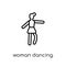 Woman Dancing Ballet icon. Trendy modern flat linear vector Woman Dancing Ballet icon on white background from thin line Ladies c