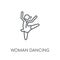 Woman Dancing Ballet linear icon. Modern outline Woman Dancing B