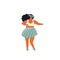 Woman dancing Hula hawaiian dance illustration