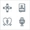 woman day line icons. linear set. quality vector line set such as microphone, heart, book