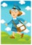 The woman delivering mail - illustration for the children