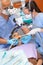 Woman at dentist surgery have treatment