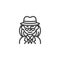 Woman detective avatar character line icon