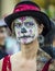 Woman in Dia De Los Muertos Makeup