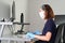 Woman diagnosed as infected in Coronavirus COVID-19 working from home