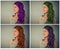 Woman with different hair color