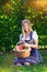 Woman in dirndl dress