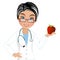 Woman Doctor Holding Apple