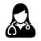 Woman Doctor Icon Vector With Stethoscope Avatar illustration