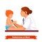 Woman doctor paediatrician examines a child