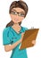 Woman Doctor Surgeon Writing Folder