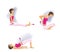 Woman  does exercises to strengthen the muscles of the legs. Stretching exercises for back