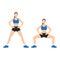 Woman doign Wide squats or sumo squat exercise. Workout for the buttocks and hips