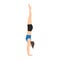 Woman doing Adho Mukha vrksasana or handstand pose yoga exercise