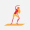 Woman doing aerobic exercises cartoon character sport female activities isolated healthy lifestyle concept full length