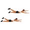 Woman doing alternating plank exercise flat vector