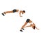 Woman doing Ankle tap push ups exercise.