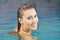 Woman doing aqua fitness in swimming pool