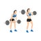 Woman doing Barbell cleans,Clean and jerk  exercise.