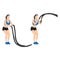 Woman doing battle rope double waves exercise