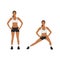 Woman doing Body weight side steps. Lateral lunges