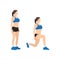 Woman doing body weight walking lunges flat vector