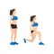 Woman doing body weight walking lunges flat vector illustration