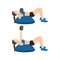 Woman doing Bosu ball chest dumbbell press exercise