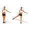 Woman doing Butt. cable standing abduction with long resistance band