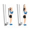 Woman doing cable rope overhead triceps extensions flat vector