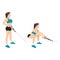 Woman doing cable squat rows exercise