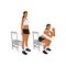 Woman doing Chair squat exercise. Flat vector