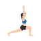 Woman doing Crescent Lunge pose or Anjaneyasana exercise